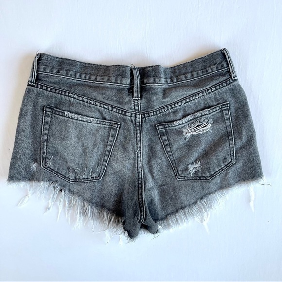 We the Free Gray Jean Shortie Shorts 26 - Picture 2 of 6